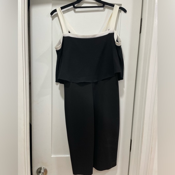 Zara Black and White Cold Shoulder Dress - Picture 4 of 6